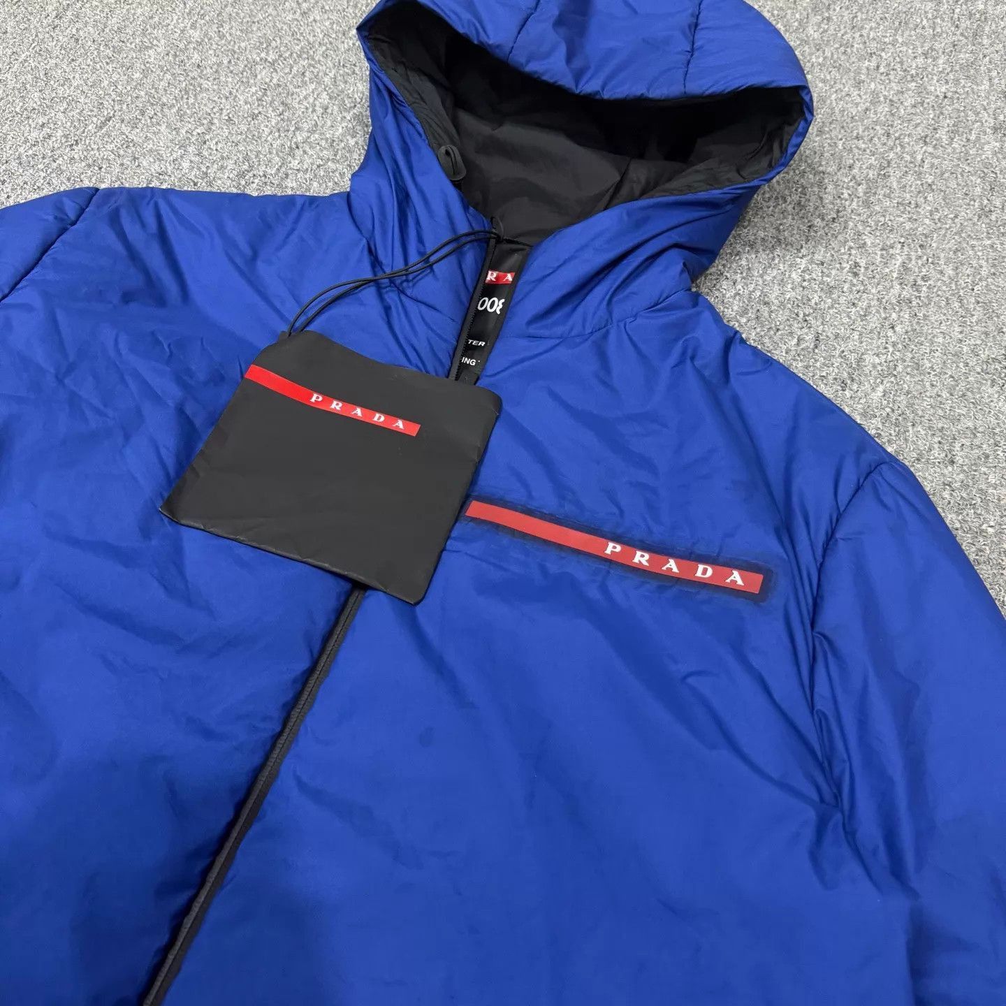 Prada Blue Hooded Light Jacket with Zip Closure Size US L / EU 52-54 / 3 - 4 Thumbnail