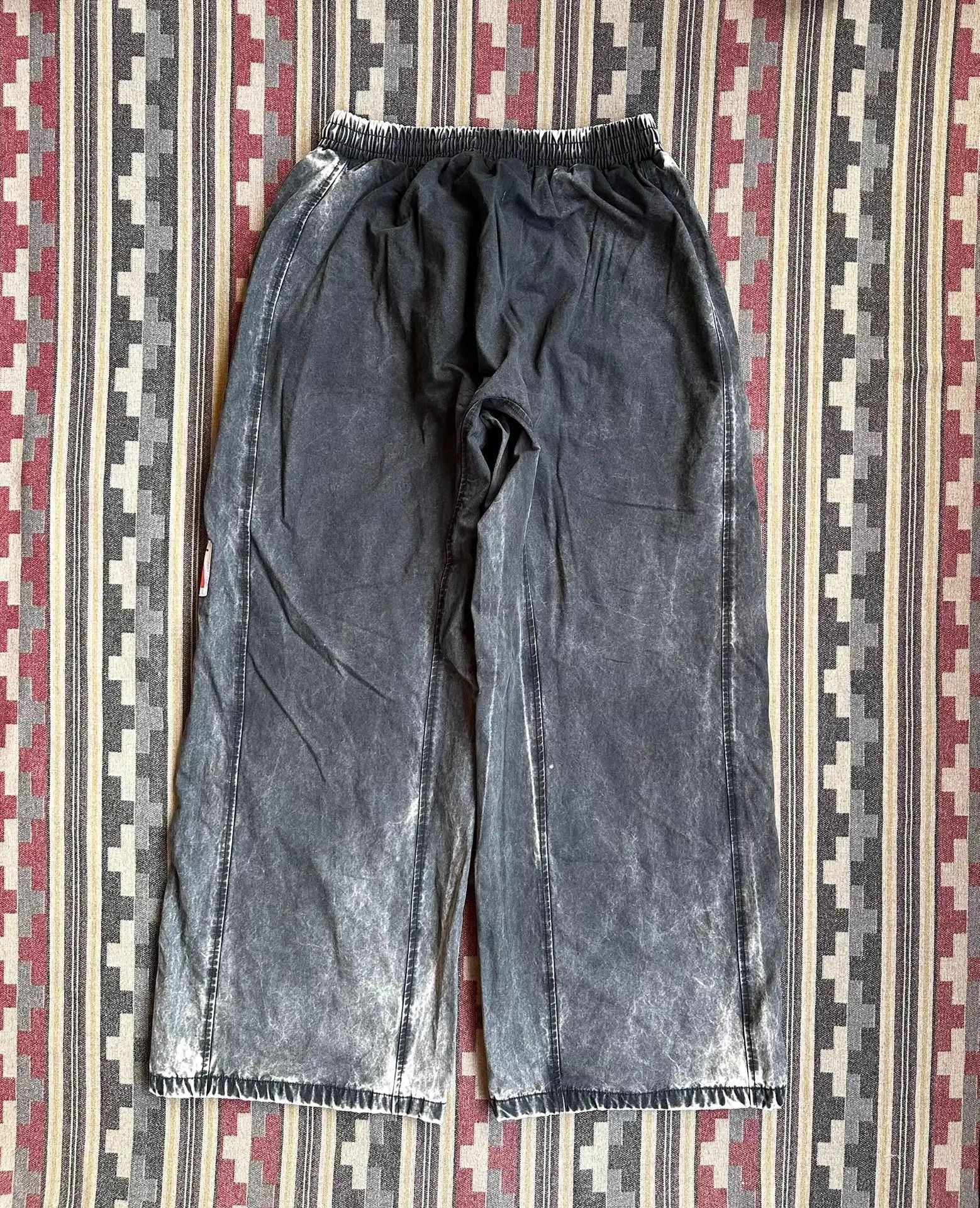 RRR-123 Gray Striped Casual Drawstring Pants Size US 36 / EU 52 - 2 Thumbnail