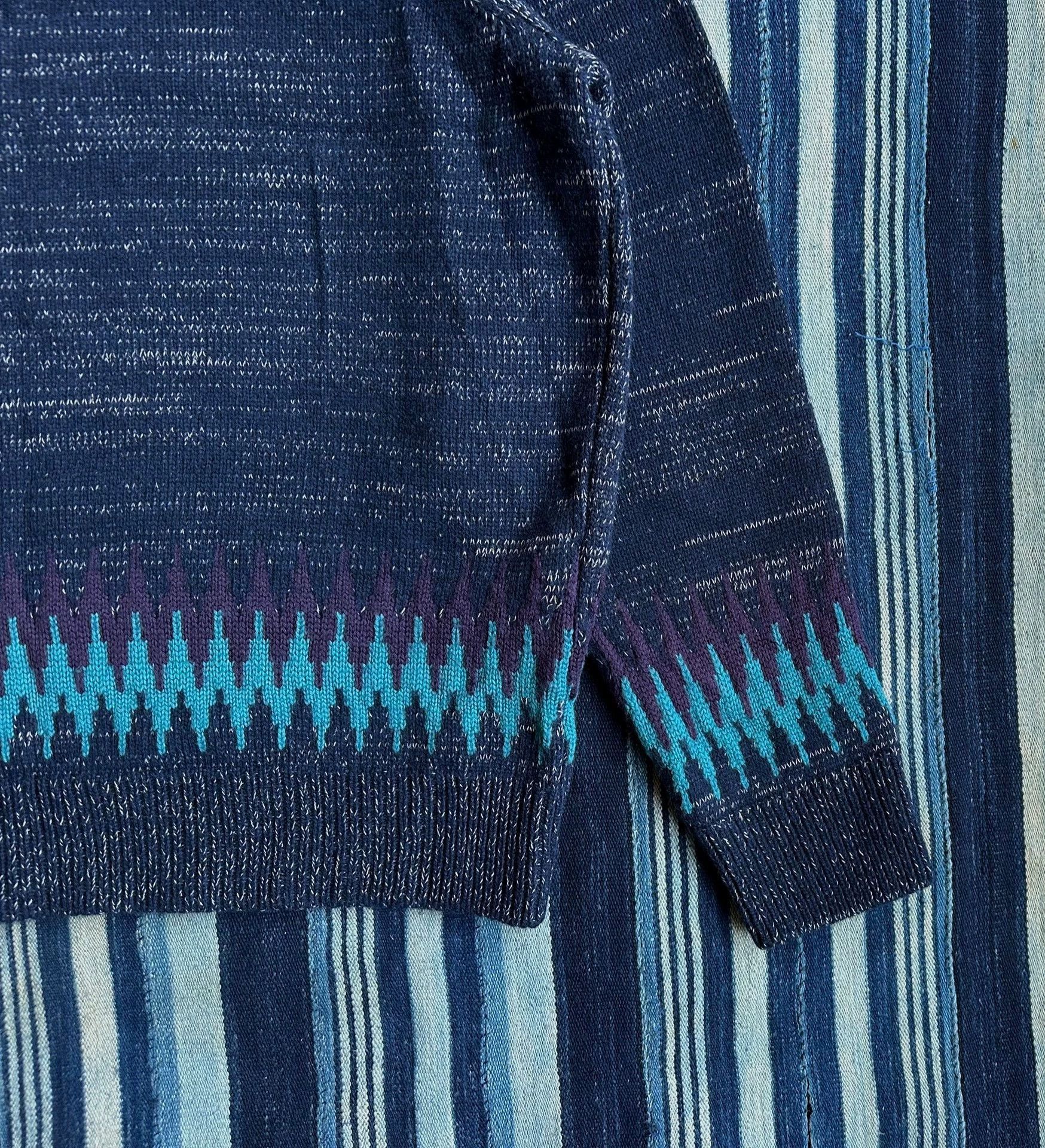 KUON Blue Patterned Knit Sweater Size S Size US S / EU 44-46 / 1 - 5 Thumbnail