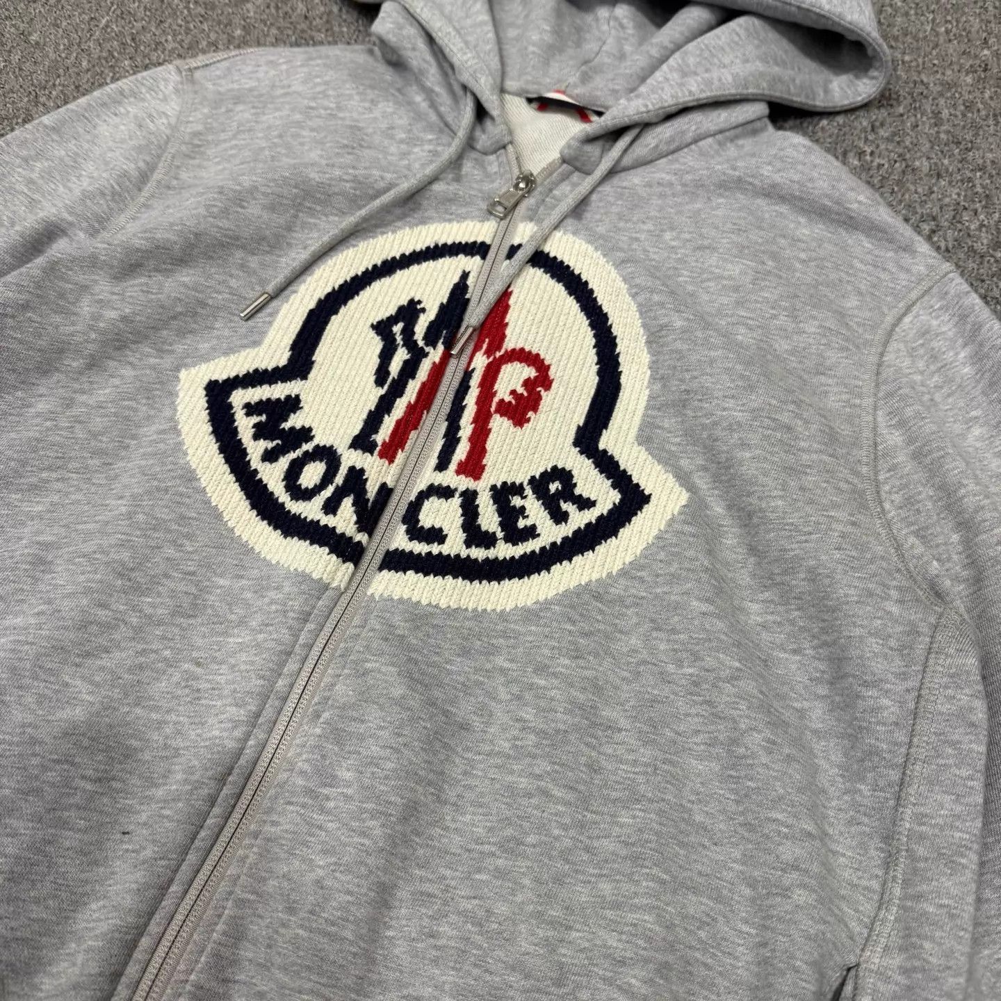 Moncler Gray Zip-Up Hoodie with Embroidered Logo Size US M / EU 48-50 / 2 - 3 Thumbnail