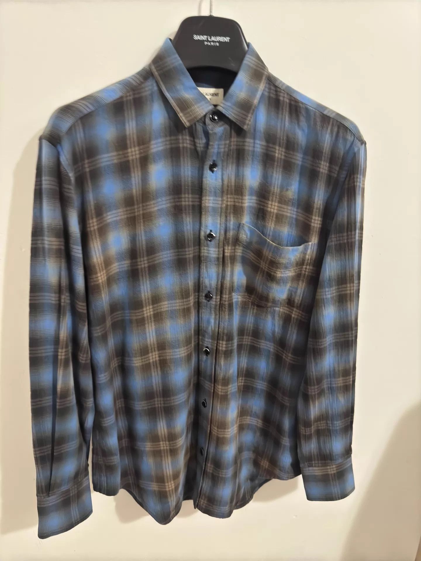 Saint Laurent Paris Plaid Long-Sleeve Button-Up Shirt Size US S / EU 44-46 / 1 - 3 Thumbnail