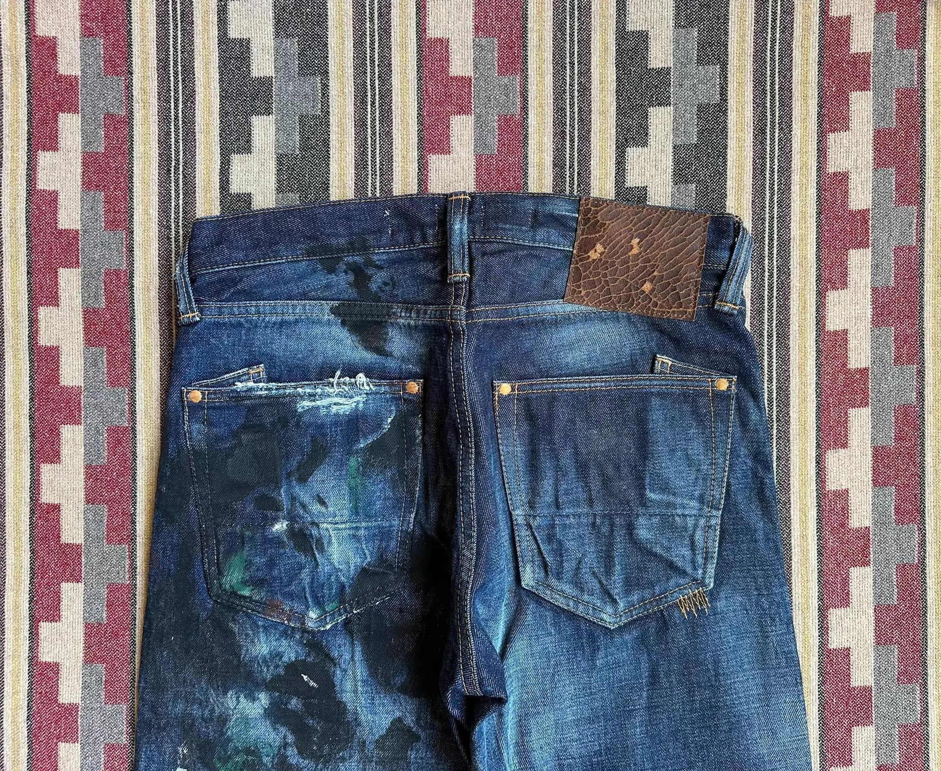 Prps Blue Denim Paint Splatter Distressed Jeans Size 28 Size US 28 / EU 44 - 4 Thumbnail
