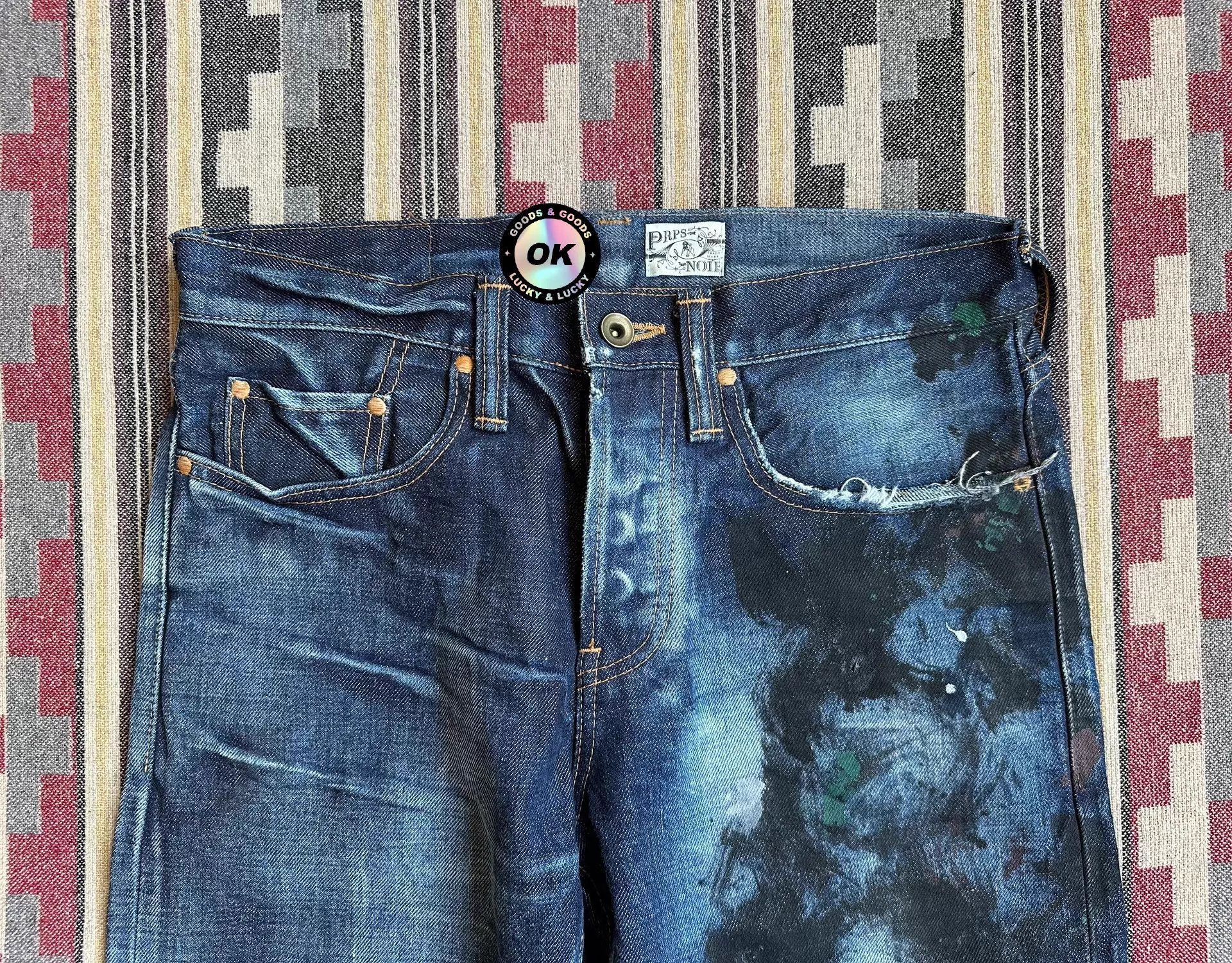 Prps Blue Denim Paint Splatter Distressed Jeans Size 28 Size US 28 / EU 44 - 3 Thumbnail
