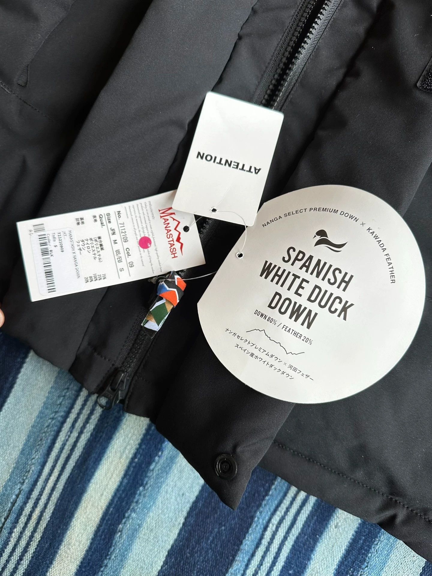 NANGA Black Puffer Jacket with High Collar Size US M / EU 48-50 / 2 - 6 Thumbnail