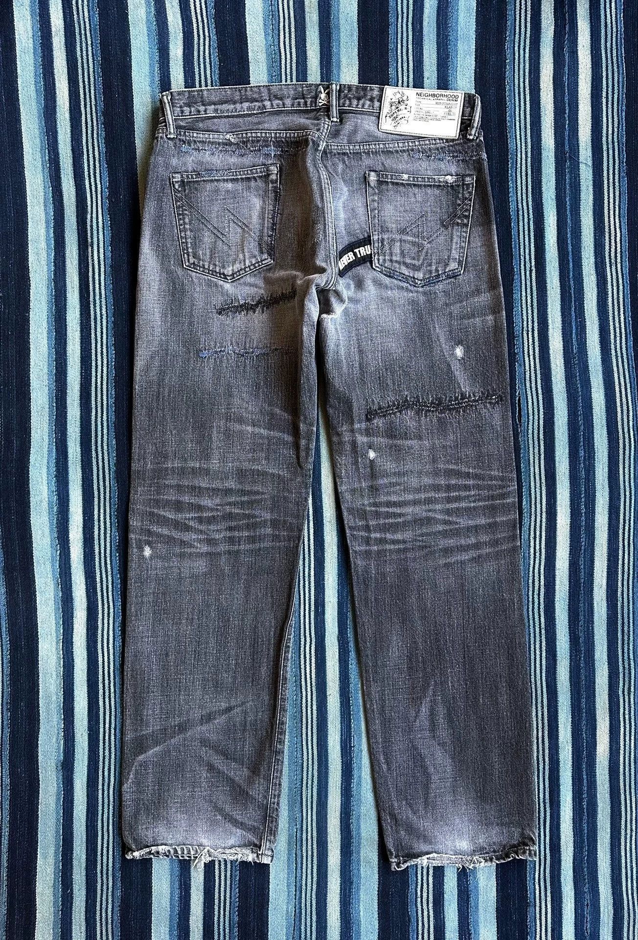 Neighborhood Gray Distressed Denim Jeans Size 36 Size US 36 / EU 52 - 2 Thumbnail