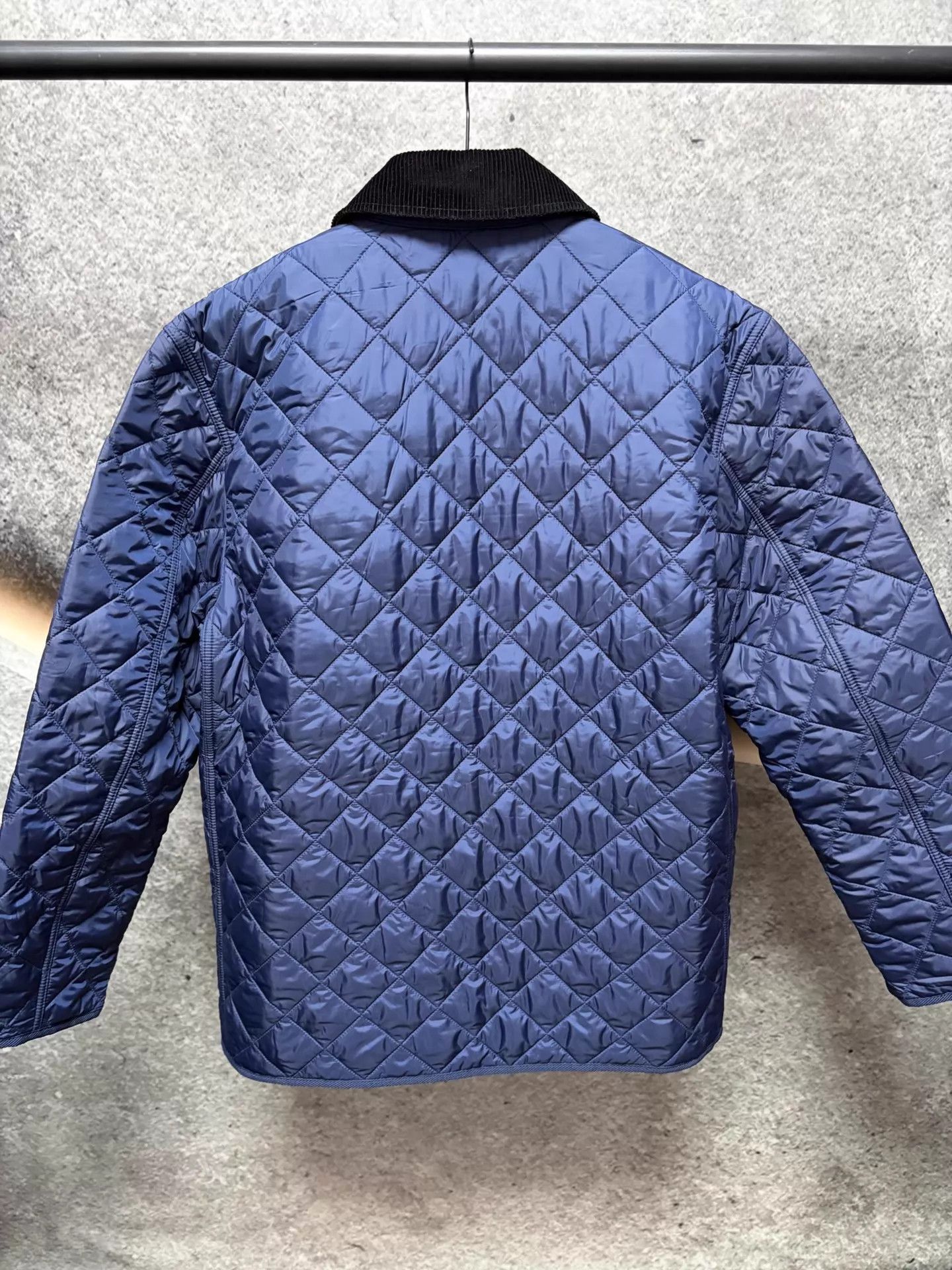 Burberry Blue Quilted Jacket with Corduroy Collar Size US M / EU 48-50 / 2 - 2 Thumbnail