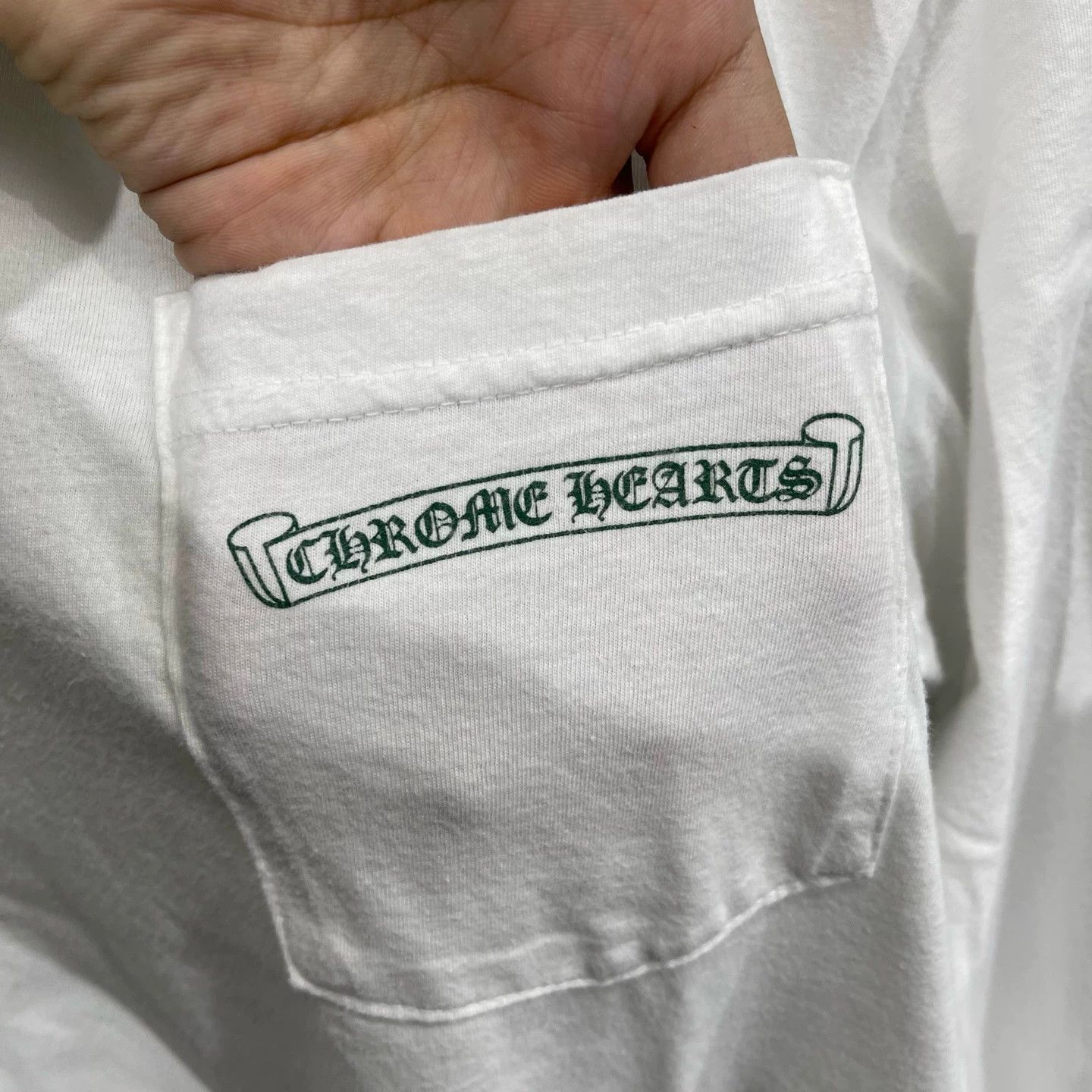 Chrome Hearts White Long Sleeve Shirt with Pocket and Sleeve Print Size US S / EU 44-46 / 1 - 4 Thumbnail