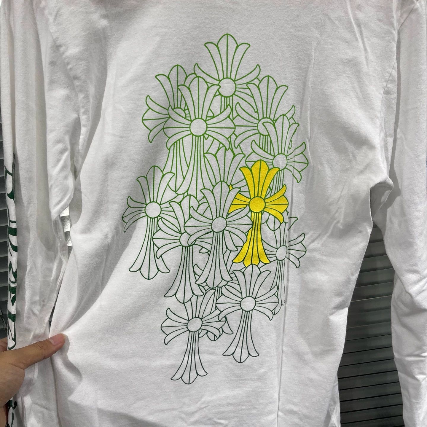 Chrome Hearts White Long Sleeve Shirt with Pocket and Sleeve Print Size US S / EU 44-46 / 1 - 5 Thumbnail
