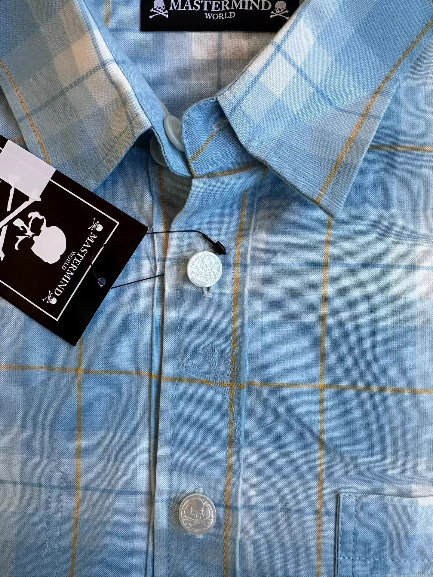 Mastermind Japan Blue Plaid Long-Sleeve Button-Up Shirt Size US L / EU 52-54 / 3 - 3 Thumbnail