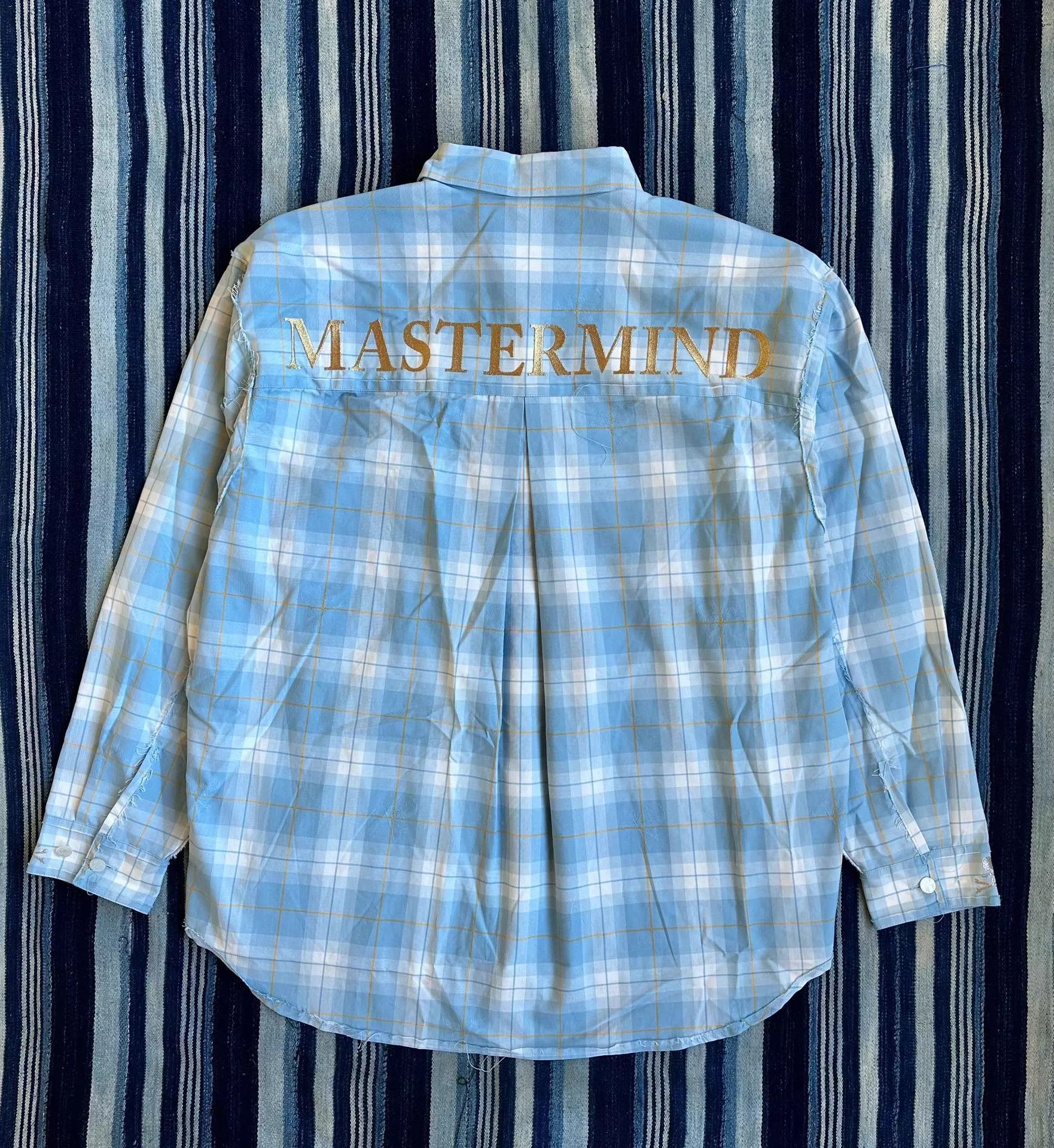 Mastermind Japan Blue Plaid Long-Sleeve Button-Up Shirt Size US L / EU 52-54 / 3 - 2 Thumbnail