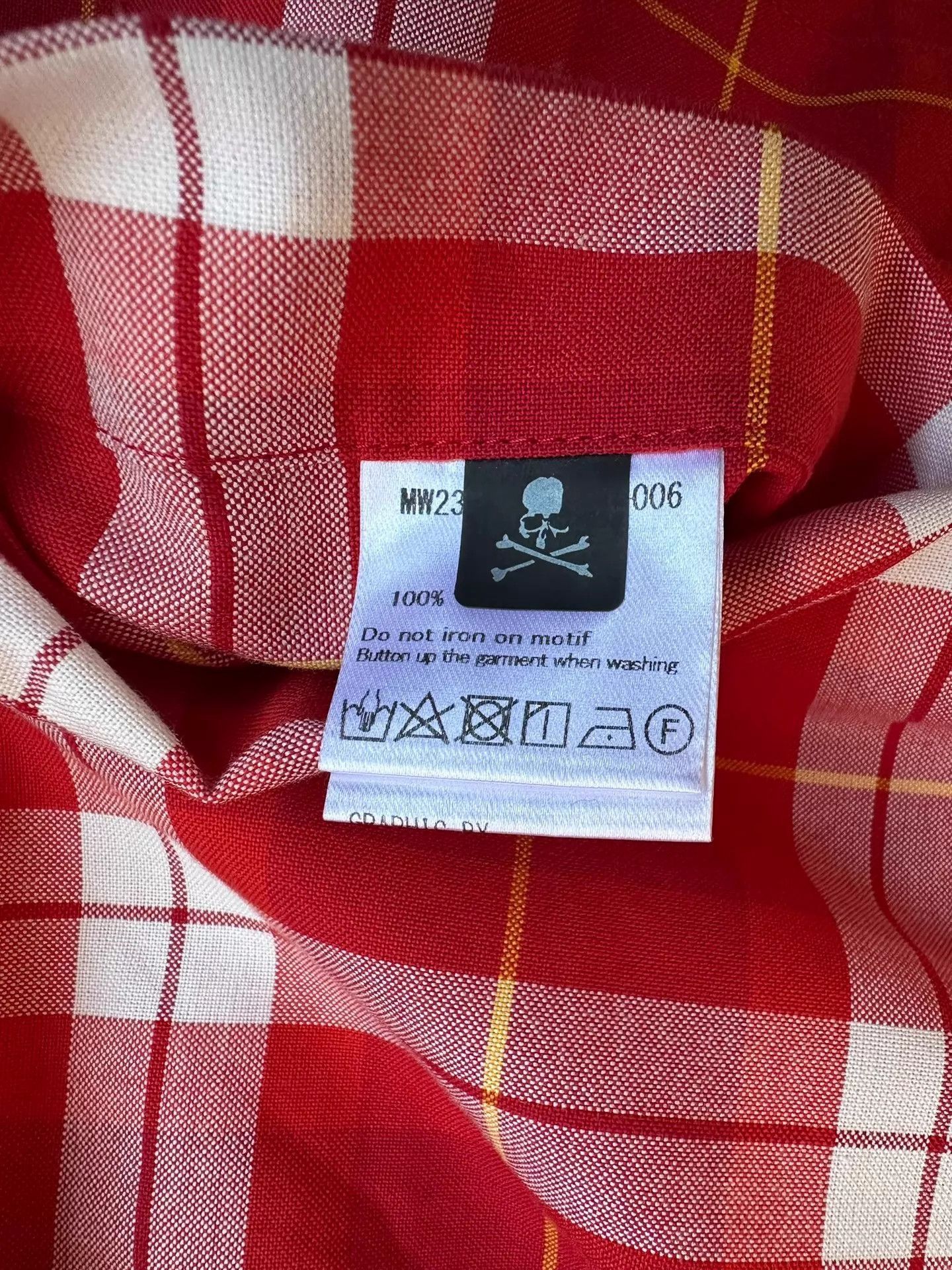 Mastermind World Red and Pink Plaid Split Design Long Sleeve Shirt Size US M / EU 48-50 / 2 - 9 Thumbnail