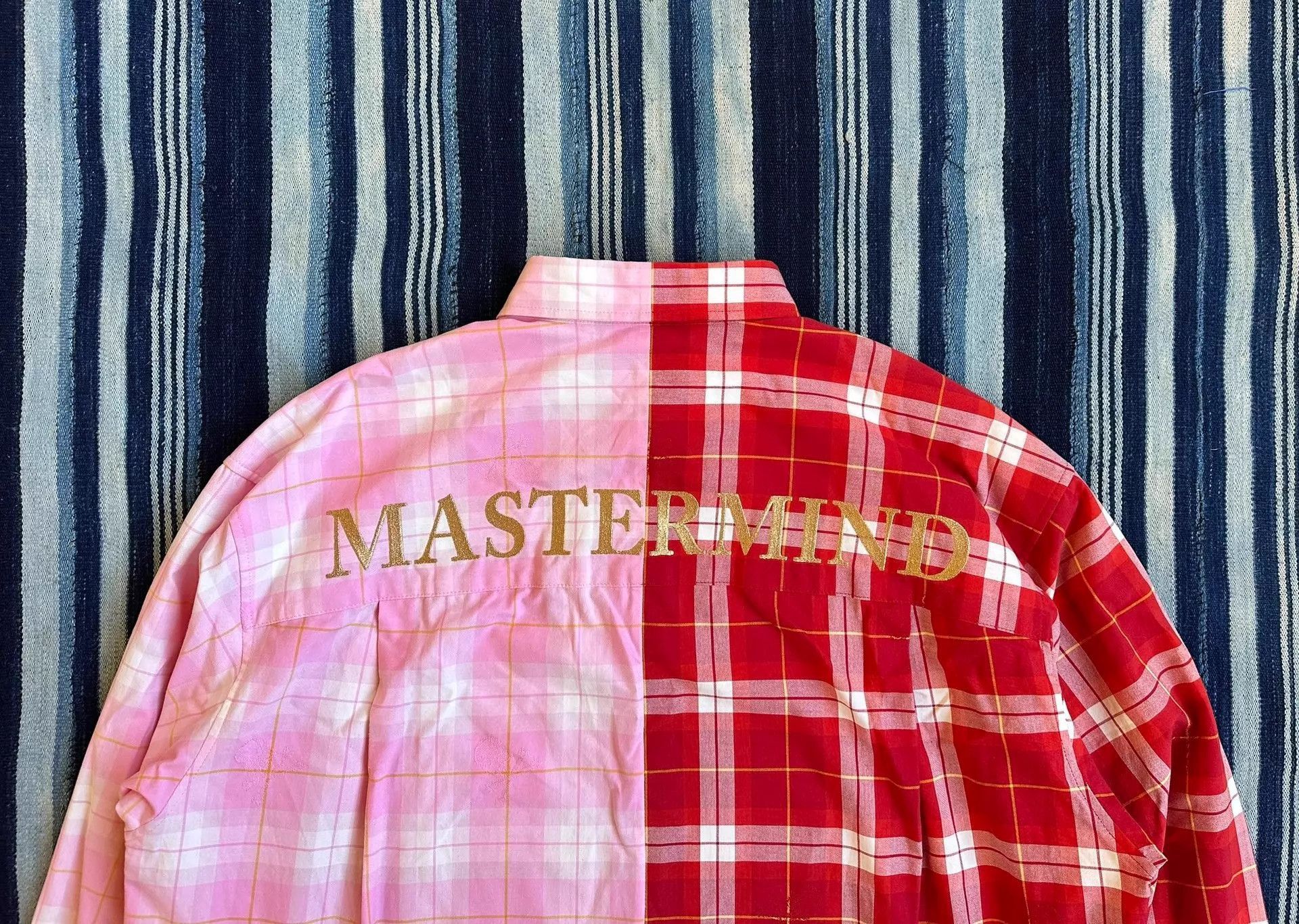 Mastermind World Red and Pink Plaid Split Design Long Sleeve Shirt Size US M / EU 48-50 / 2 - 4 Thumbnail