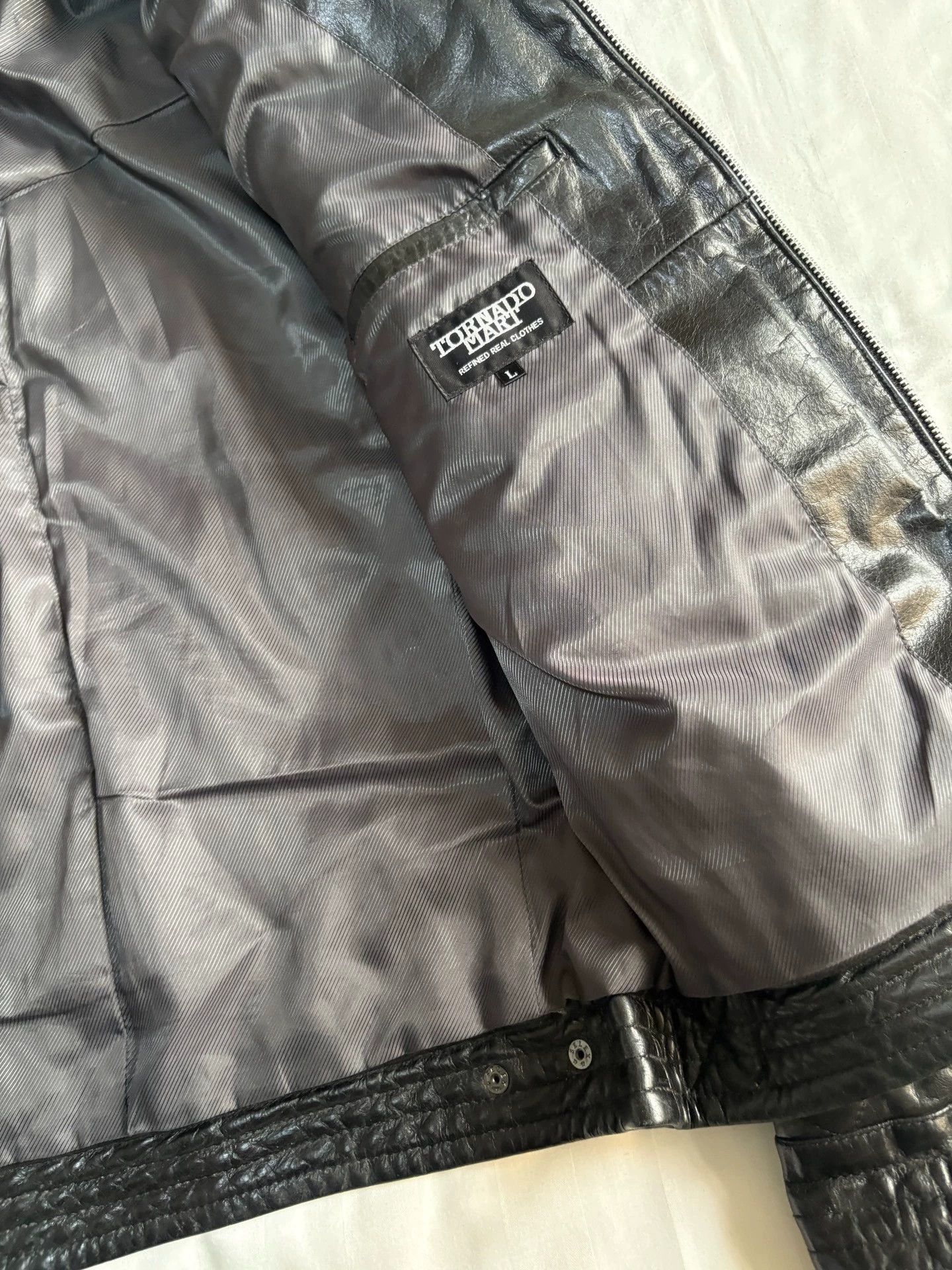 Tornado Mart Black Quilted Leather Jacket Size US L / EU 52-54 / 3 - 4 Thumbnail