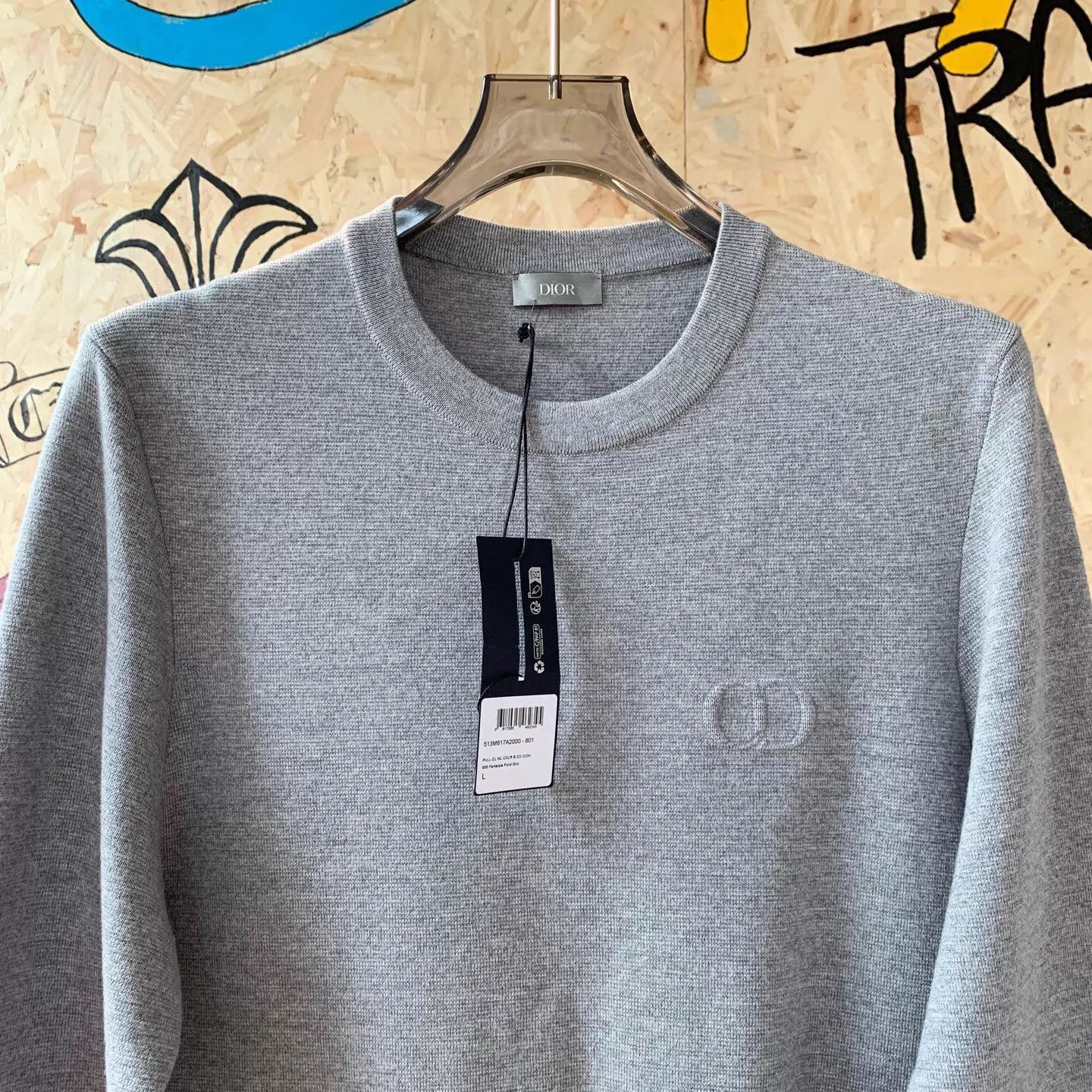 Dior Gray Long Sleeve Knit Sweater Size US L / EU 52-54 / 3 - 3 Thumbnail