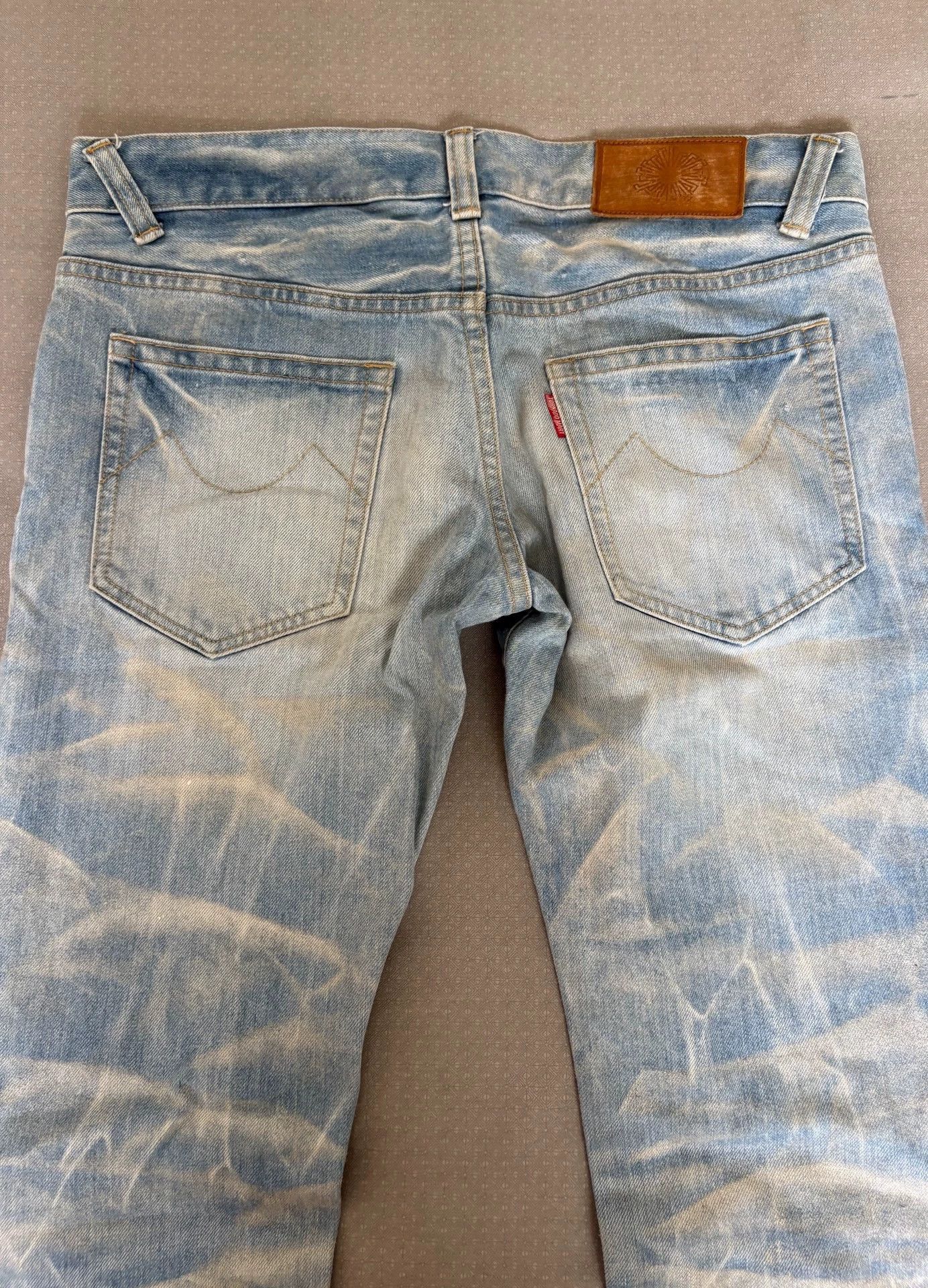Tornado Mart Blue Denim Jeans with Abstract Mountain Print Size US 34 / EU 50 - 8 Thumbnail