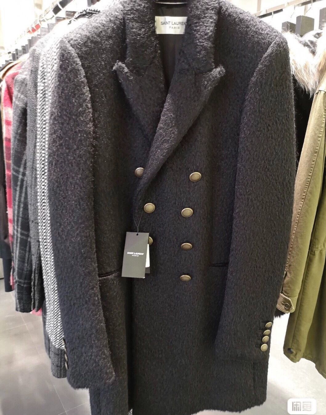 Saint Laurent Paris Black Double-Breasted Long Coat Size S Size US S / EU 44-46 / 1 - 2 Thumbnail