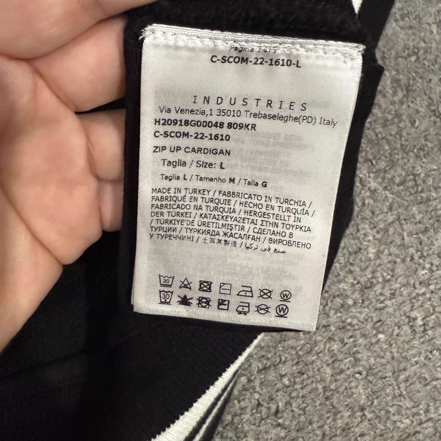 Moncler Black Zip-Up Hoodie with Striped Cuffs Size US L / EU 52-54 / 3 - 4 Thumbnail