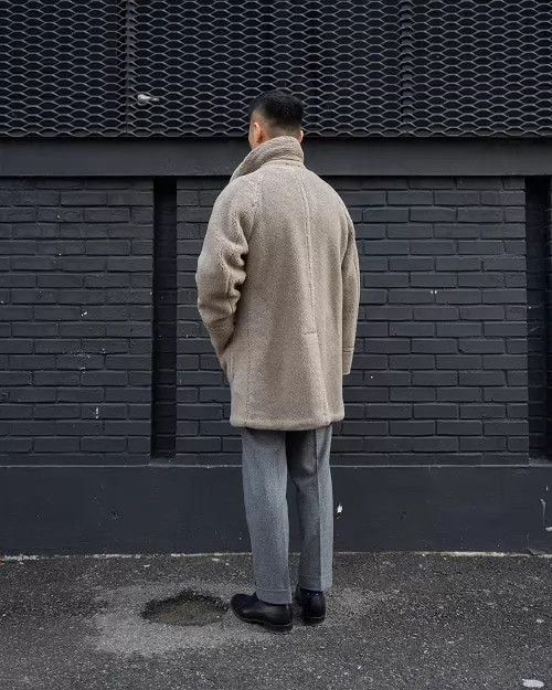 Ring Jacket Beige Fleece Long Coat Size M Size US M / EU 48-50 / 2 - 9 Thumbnail
