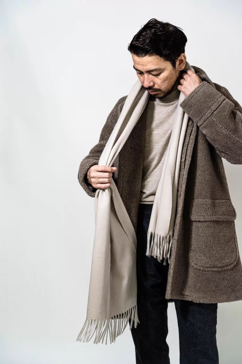 Ring Jacket Beige Fleece Long Coat Size M Size US M / EU 48-50 / 2 - 8 Thumbnail