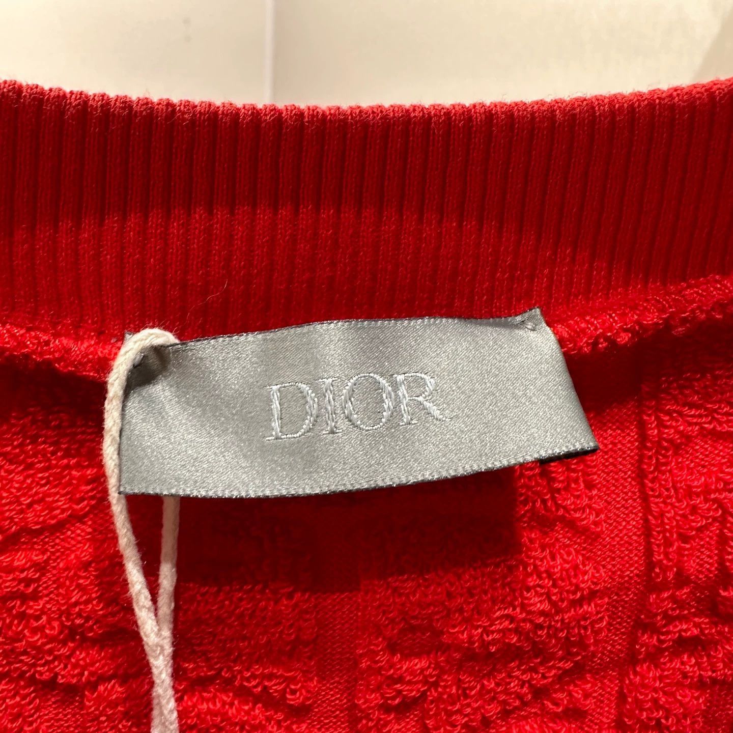 Dior Red Short Sleeve Textured Knit Top Size US XXS / EU 40 - 3 Thumbnail
