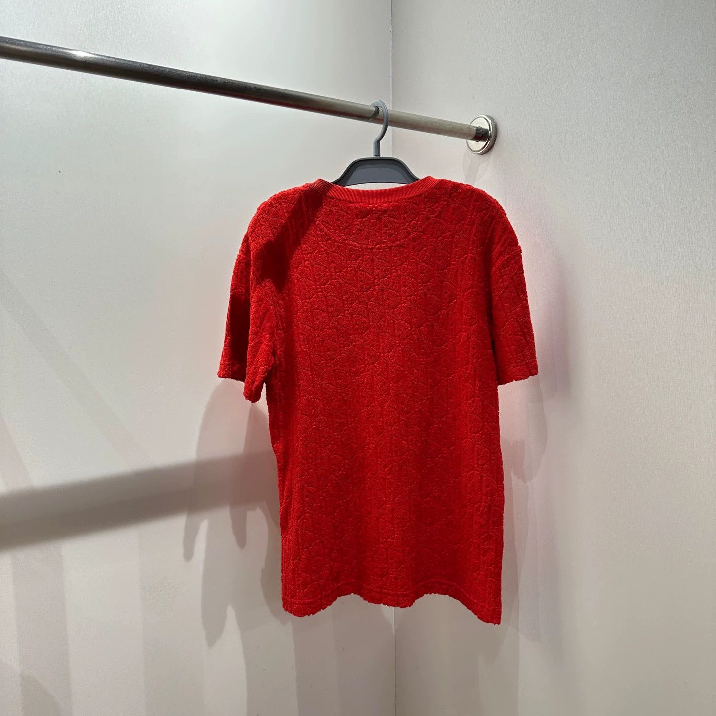 Dior Red Short Sleeve Textured Knit Top Size US XXS / EU 40 - 2 Thumbnail