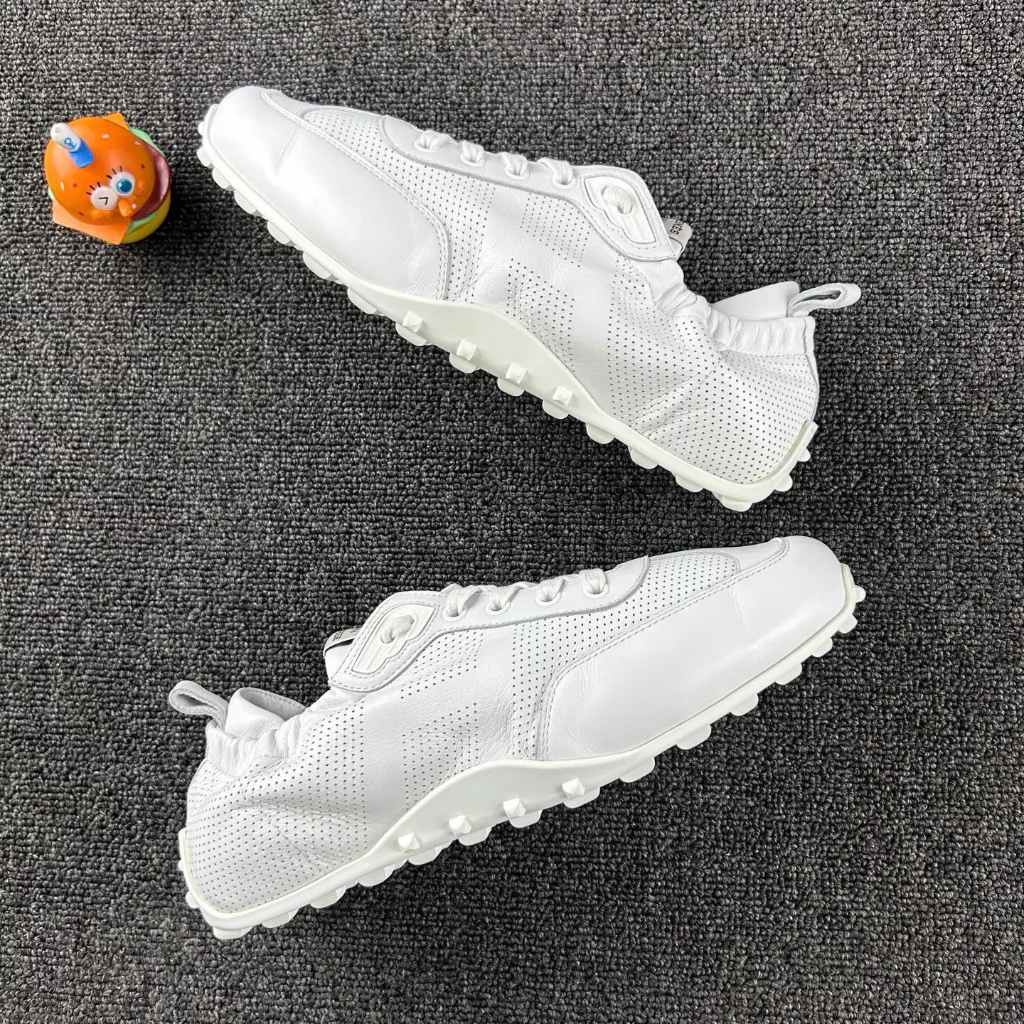 Hermes White Perforated Leather Low-Top Sneakers Size US 7.5 / EU 40-41 - 4 Thumbnail