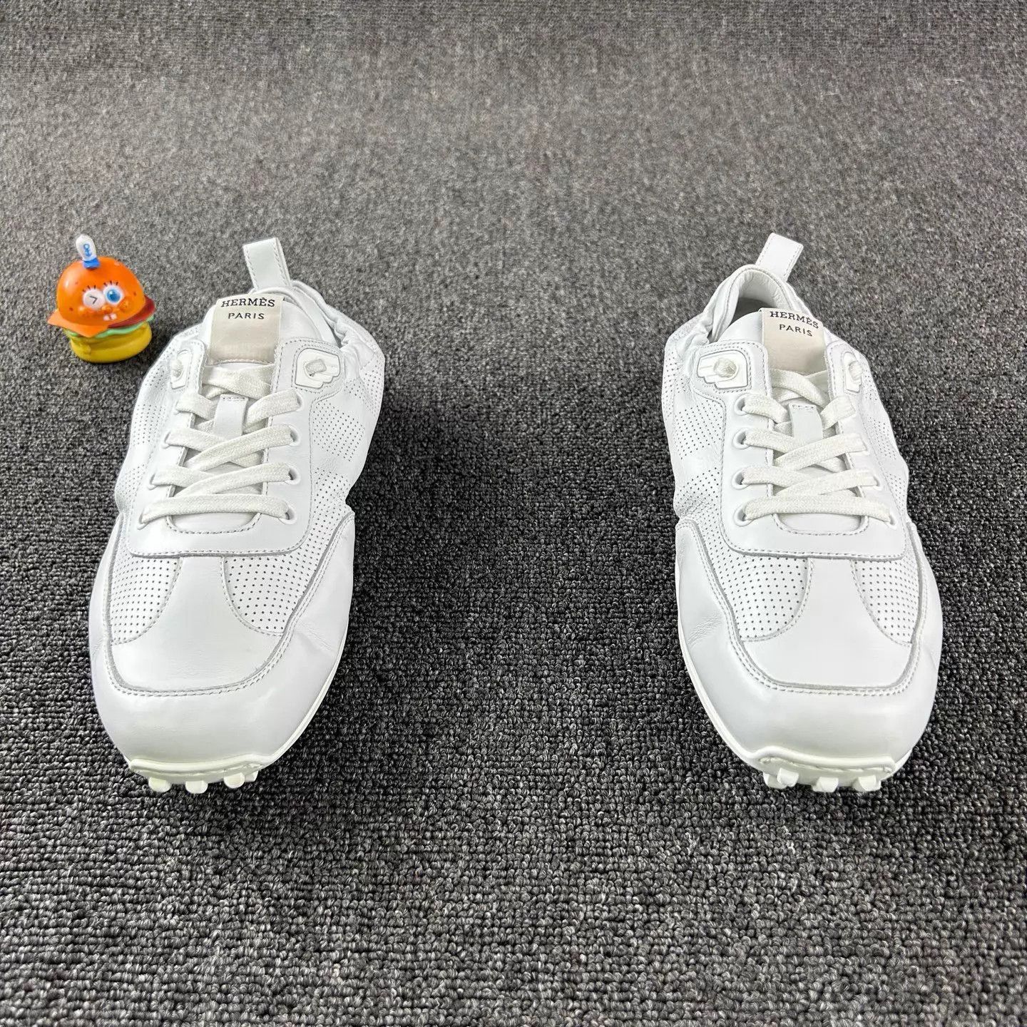 Hermes White Perforated Leather Low-Top Sneakers Size US 7.5 / EU 40-41 - 2 Thumbnail