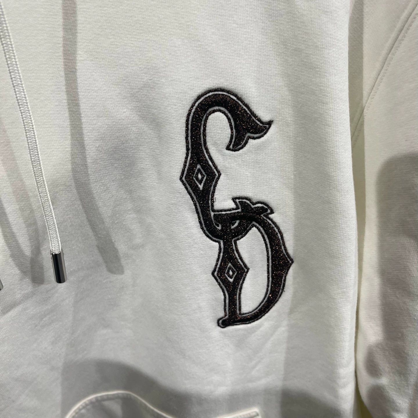 Dior White Hoodie with Embroidered Design Size US L / EU 52-54 / 3 - 4 Thumbnail