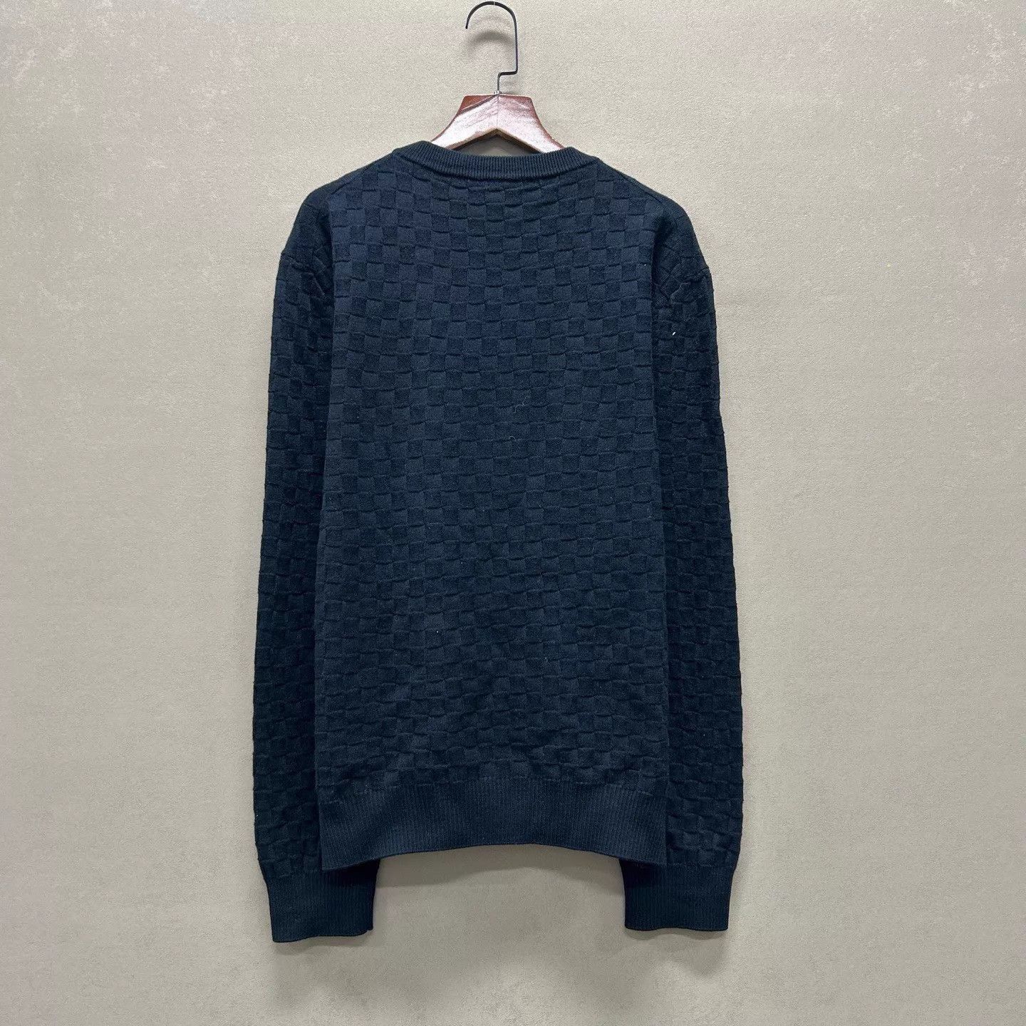 Louis Vuitton Black Checkered Knit Sweater Size M Size US M / EU 48-50 / 2 - 2 Thumbnail