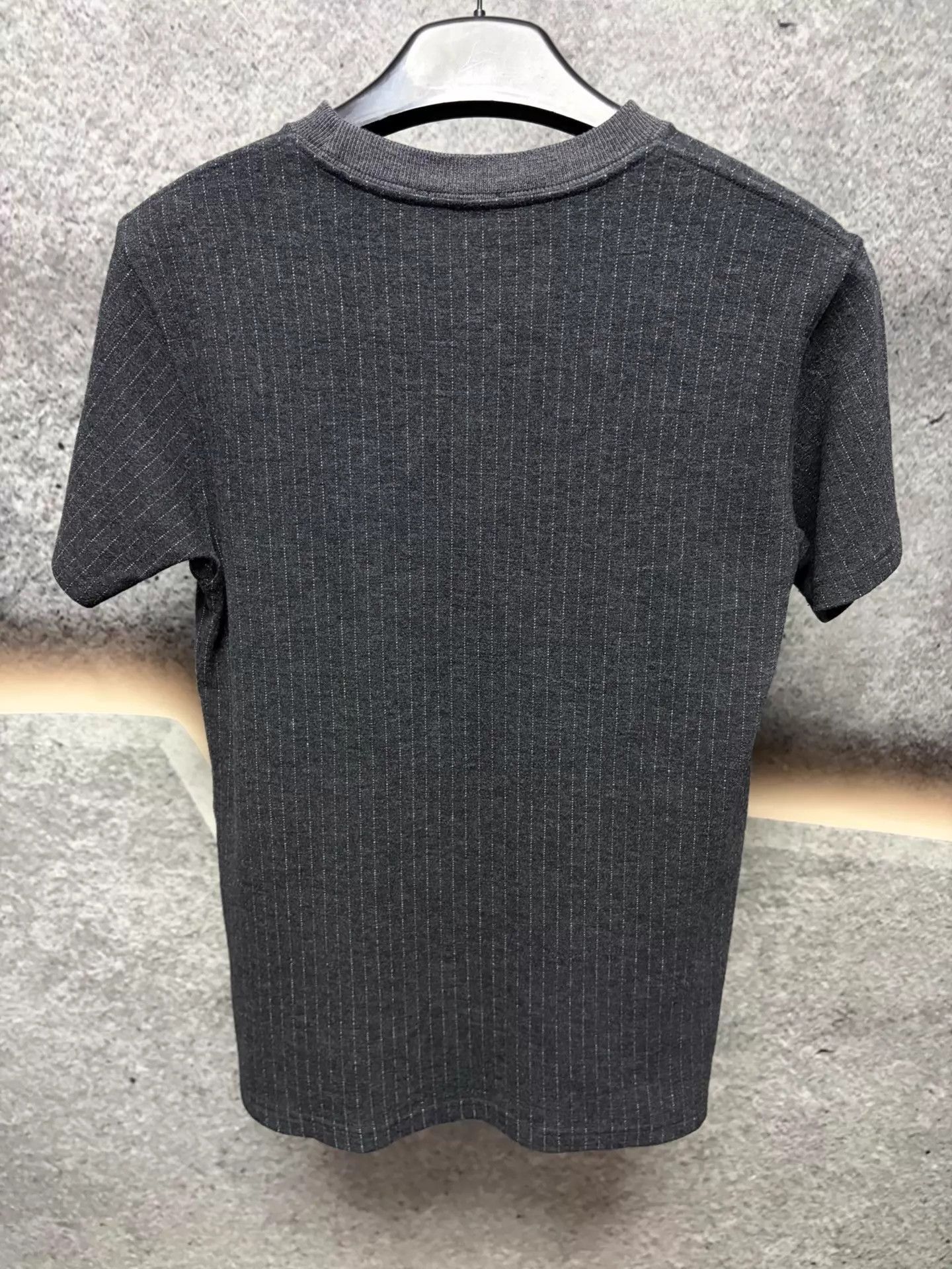 Dior Gray Striped Short-Sleeve Shirt with Pocket Size US XS / EU 42 / 0 - 2 Thumbnail