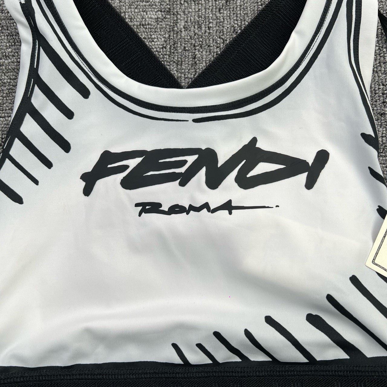 Fendi Fendi Black White Cursive Letter Sports Vest Size S / US 4 / IT 40 - 3 Thumbnail