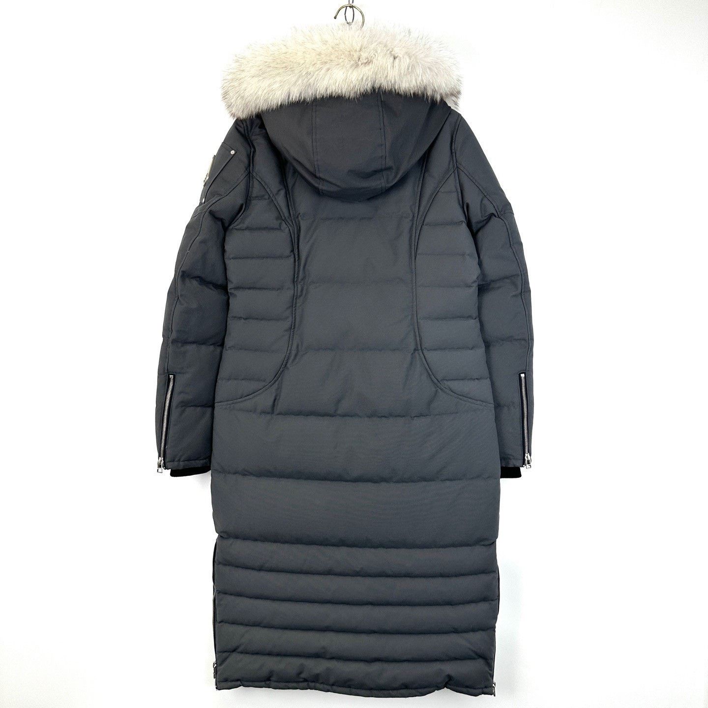 Moose Knuckles Moose Knuckles Gray Long Fitted Fur Collar Down Jacket Size M / US 6-8 / IT 42-44 - 2 Thumbnail