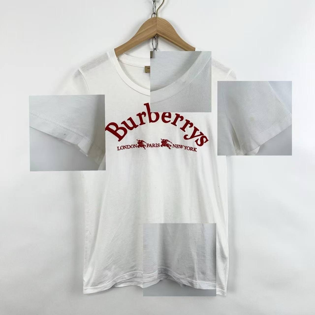Burberry Burberry Classic White Red Embroidered Knight T-Shirt Size US S / EU 44-46 / 1 - 6 Thumbnail