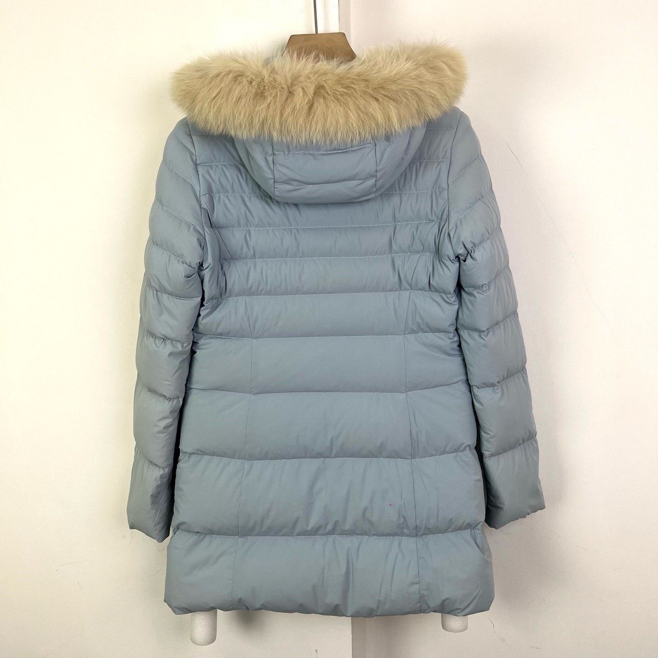 Max Mara Max Mara Light Blue Fur Collar Down Jacket Size XXS / US 00 / IT 34 - 2 Thumbnail