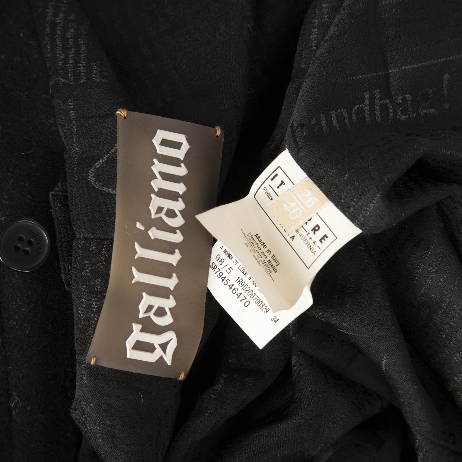 John Galliano Black Wool Fox Fur Cuff Long Coat Size S / US 4 / IT 40 - 8 Thumbnail