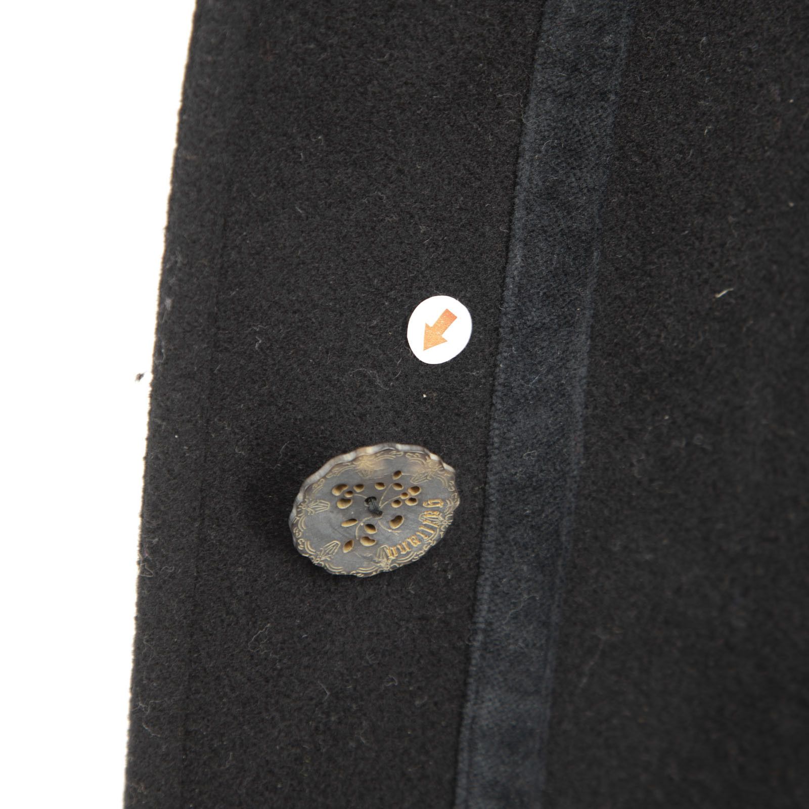 John Galliano Black Wool Fox Fur Cuff Long Coat Size S / US 4 / IT 40 - 7 Thumbnail