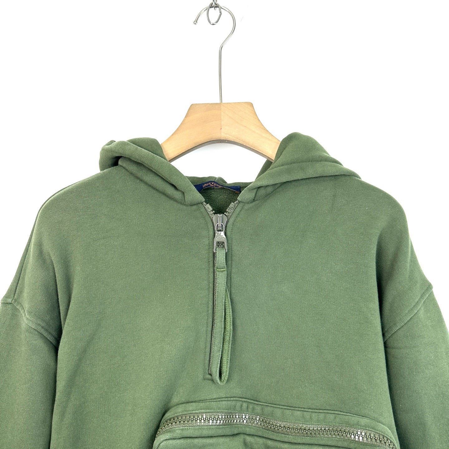 Louis Vuitton Louis Vuitton Green Chest Pocket Half-Zip Hoodie Size US L / EU 52-54 / 3 - 3 Thumbnail
