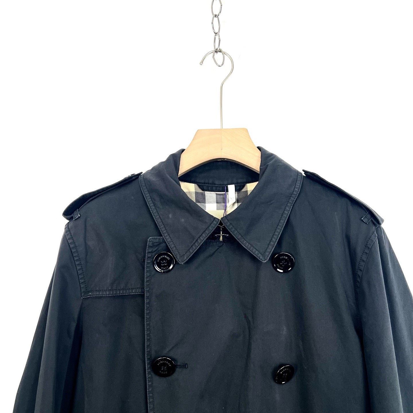 Burberry Burberry Black Lapel Double-Breasted Trench Coat Size US M / EU 48-50 / 2 - 3 Thumbnail