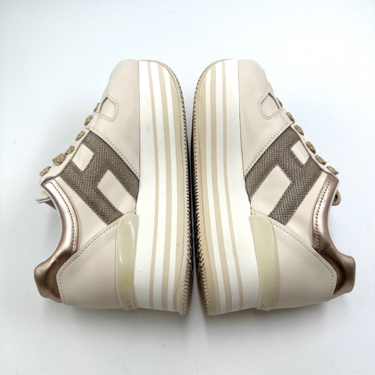Hogan Hogan Women's Champagne Platform Casual Shoes Size US 6 / IT 36 - 7 Thumbnail