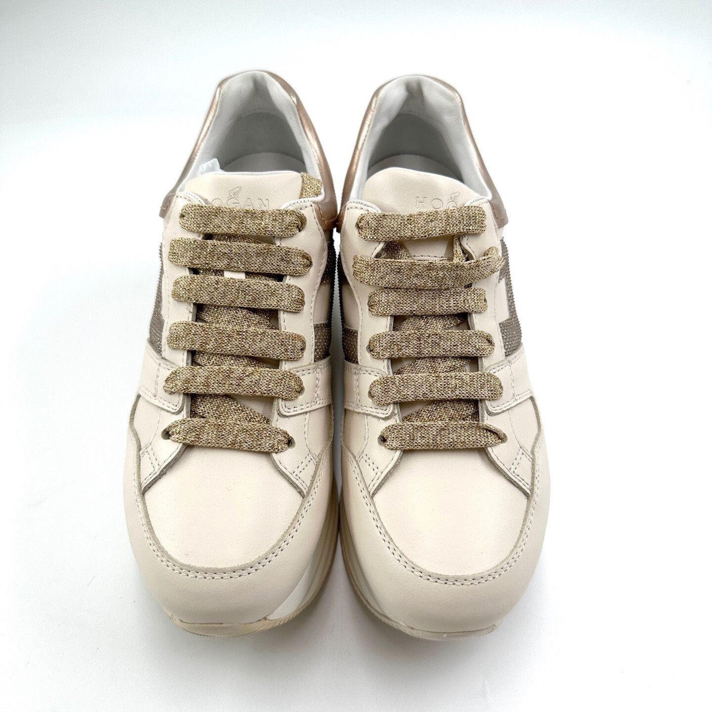 Hogan Hogan Women's Champagne Platform Casual Shoes Size US 6 / IT 36 - 2 Thumbnail