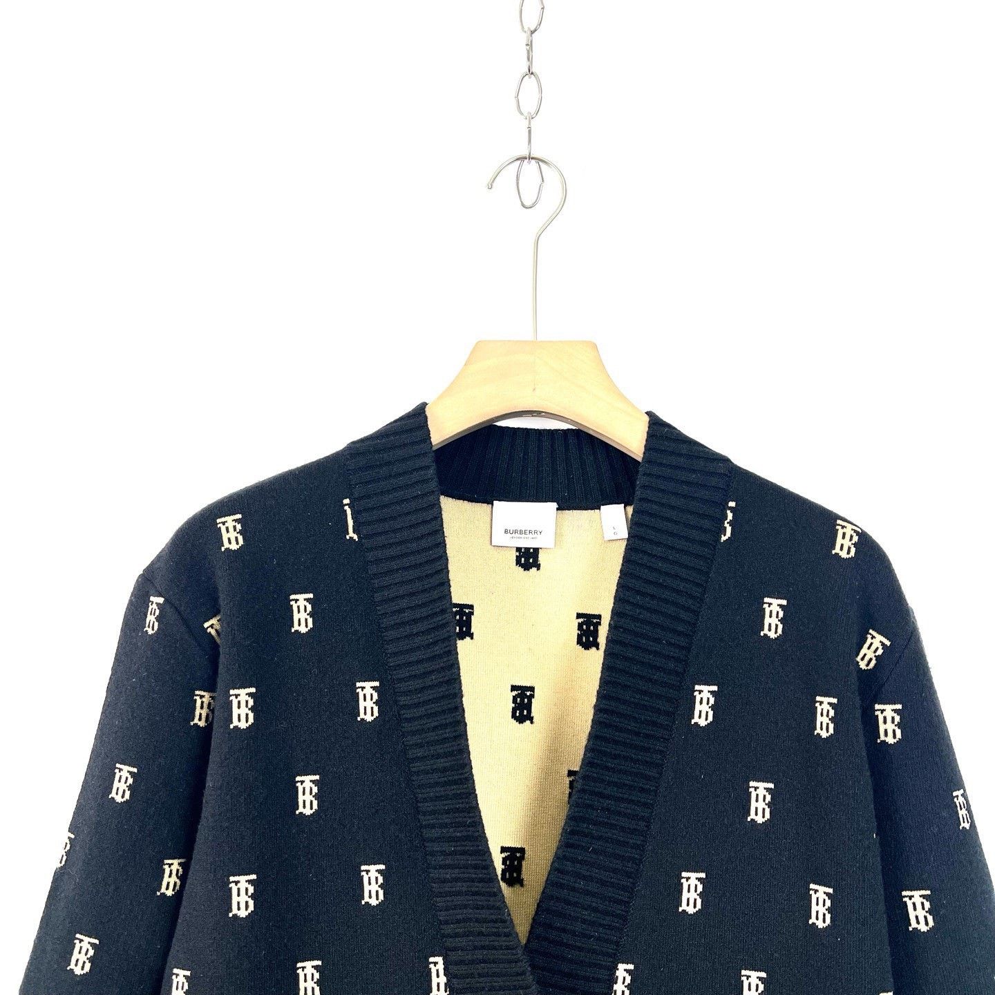 Burberry Burberry TB Logo All-Over Print Knit Cardigan Size US L / EU 52-54 / 3 - 3 Thumbnail