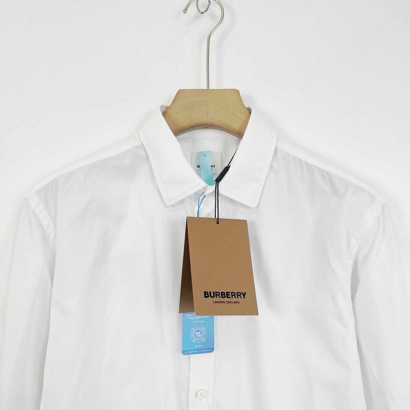 Burberry Burberry White Embroidered Long-Sleeve Shirt Size US M / EU 48-50 / 2 - 2 Thumbnail