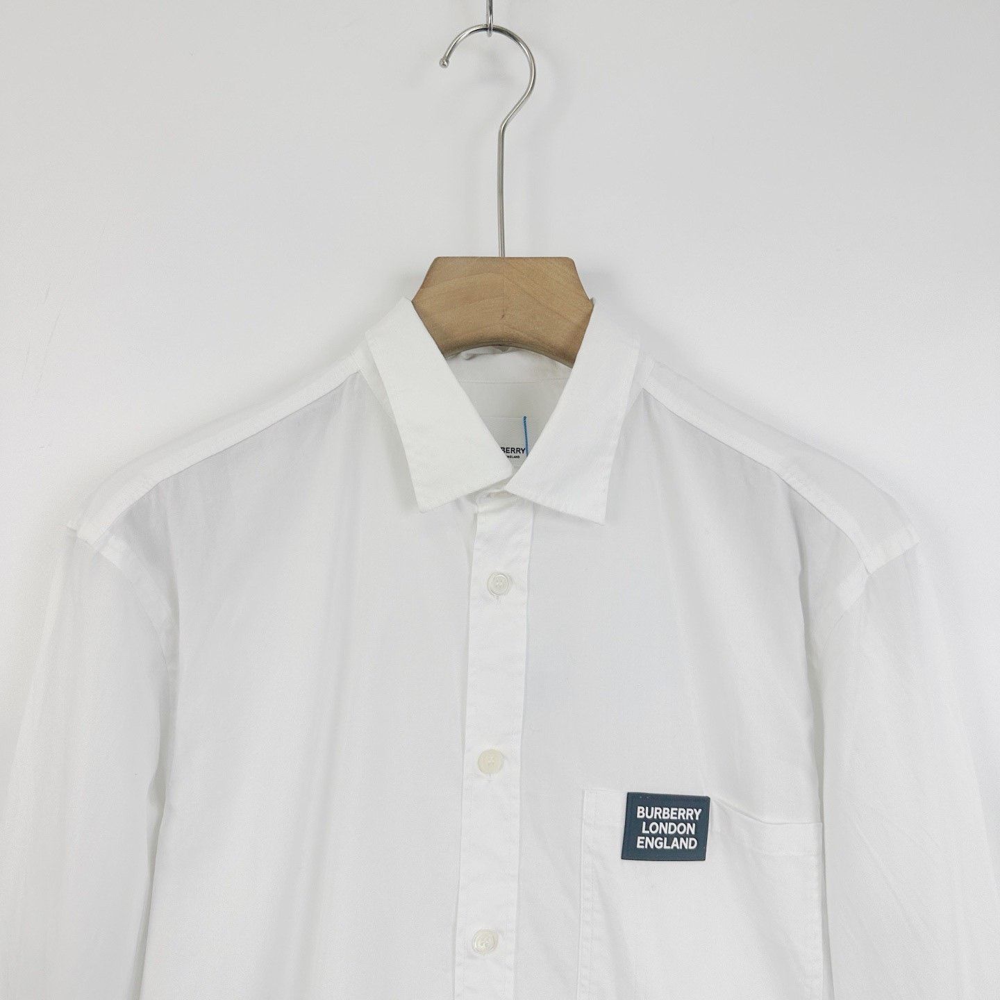 Burberry Burberry White Chest Leather Logo Long-Sleeve Shirt Size US L / EU 52-54 / 3 - 3 Thumbnail