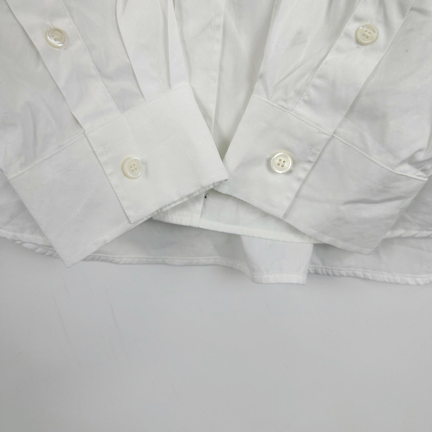 Burberry Burberry White Chest Leather Logo Long-Sleeve Shirt Size US L / EU 52-54 / 3 - 6 Thumbnail
