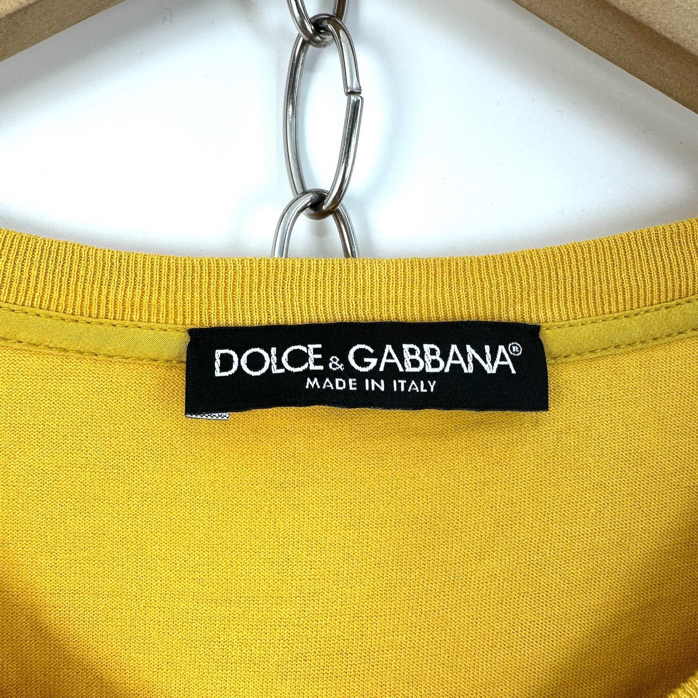 Dolce & Gabbana Dolce&Gabbana Yellow Embroidered Family T-Shirt Size US XXS / EU 40 - 4 Thumbnail