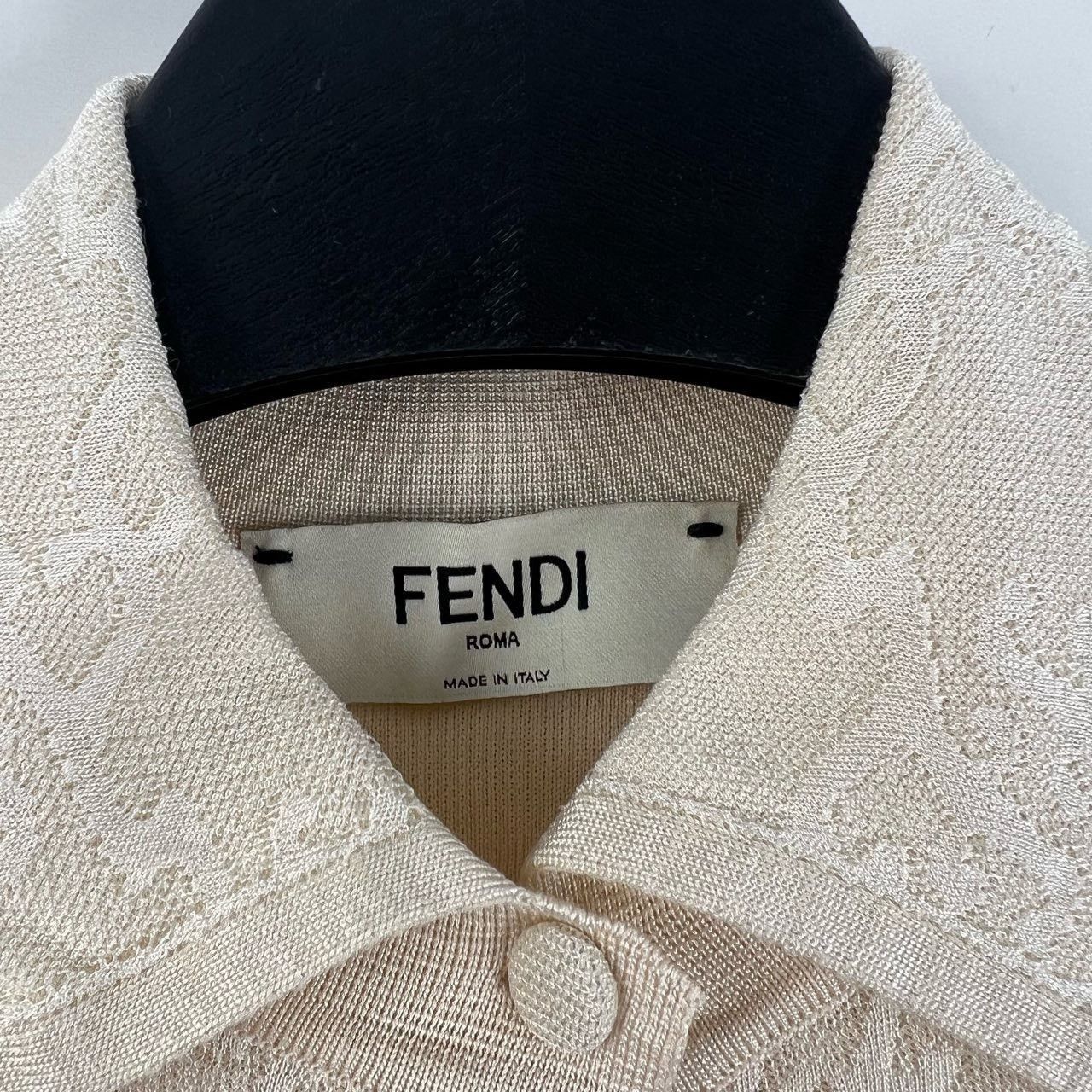 Fendi Fendi Beige Printed Knit Cardigan Size S / US 4 / IT 40 - 3 Thumbnail