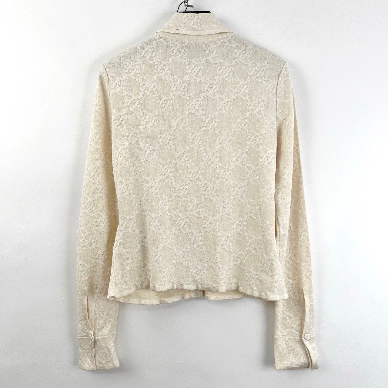 Fendi Fendi Beige Printed Knit Cardigan Size S / US 4 / IT 40 - 2 Thumbnail