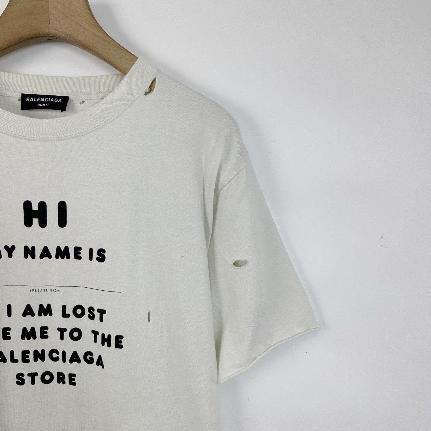Balenciaga Balenciaga My Name Is Wide Fit Distressed T-shirt Size US XL / EU 56 / 4 - 5 Thumbnail