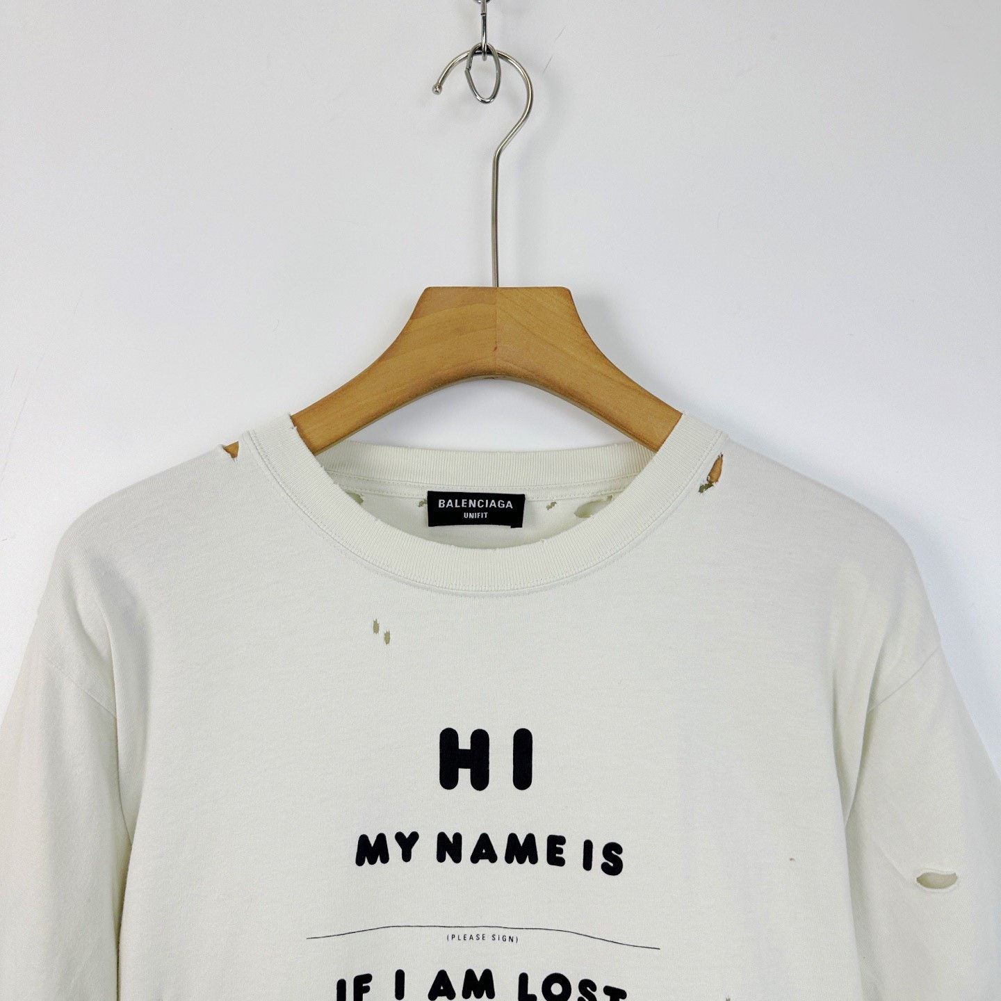 Balenciaga Balenciaga My Name Is Wide Fit Distressed T-shirt Size US XL / EU 56 / 4 - 3 Thumbnail
