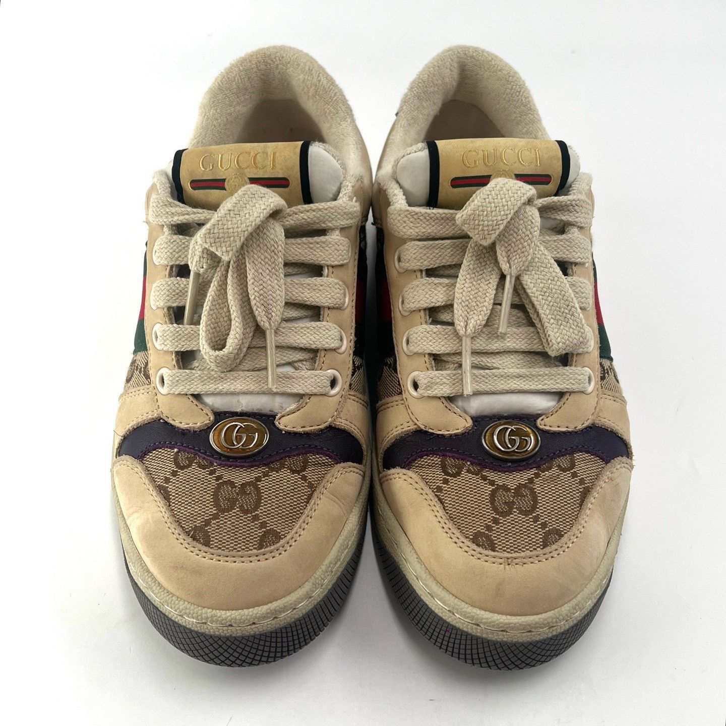 Gucci Gucci GG Enamel Ebony Purple Tail Sneakers Size US 4.5 / IT 34.5 - 2 Thumbnail